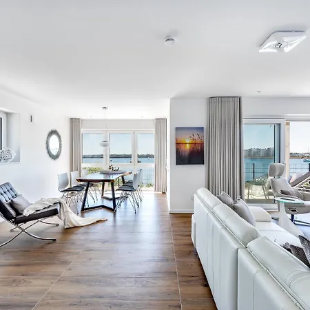Apartment Ebbe Und Flut- Direkt Am Wasser, Hafenblick, Fahrstuhl, Sauna, Ueberdachte Terrasse Olpenitz